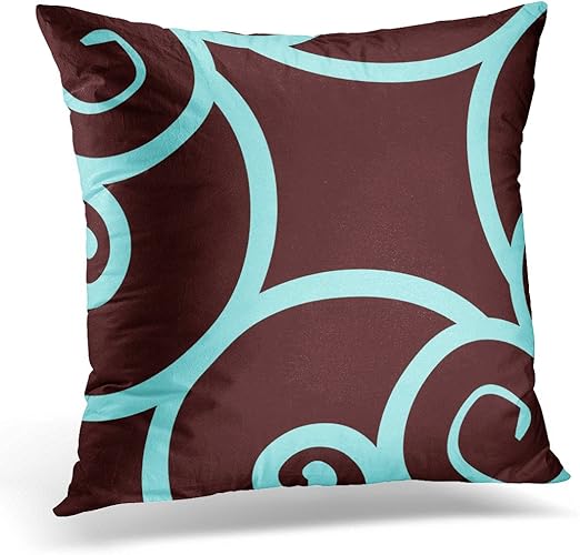 Amazon Com Vanmi Throw Pillow Cover Blue Patterned Teal And Brown