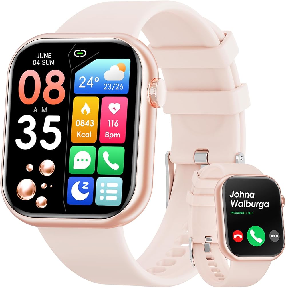 Hwagol Smart Watch 1.85in Fitness Tracker 140+ Sports Heart Rate Sleep Android