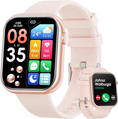 Hwagol Smart Watch 1.85in Fitness Tracker 140+ Sports Heart Rate Sleep Android
