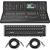 Midas M32 LIVE Digital Console for Live and Studio with 40 Input Channels, Bundle With Midas DL32 32-Input / 16-Output Stage Box with 32 Midas Mic Preamps, H&amp;A XLR M to F Cable - 25'