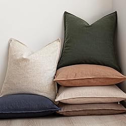 Foindtower Pack of 2, Decorative Linen Solid Throw