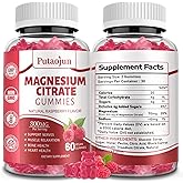 Magnesium Citrate Gummies | Magnesium Supplement for Adults | High Absorption Magnesium Supplement | Vegan, Non-GMO Magnesium Gummies | 60 Raspberry Flavor