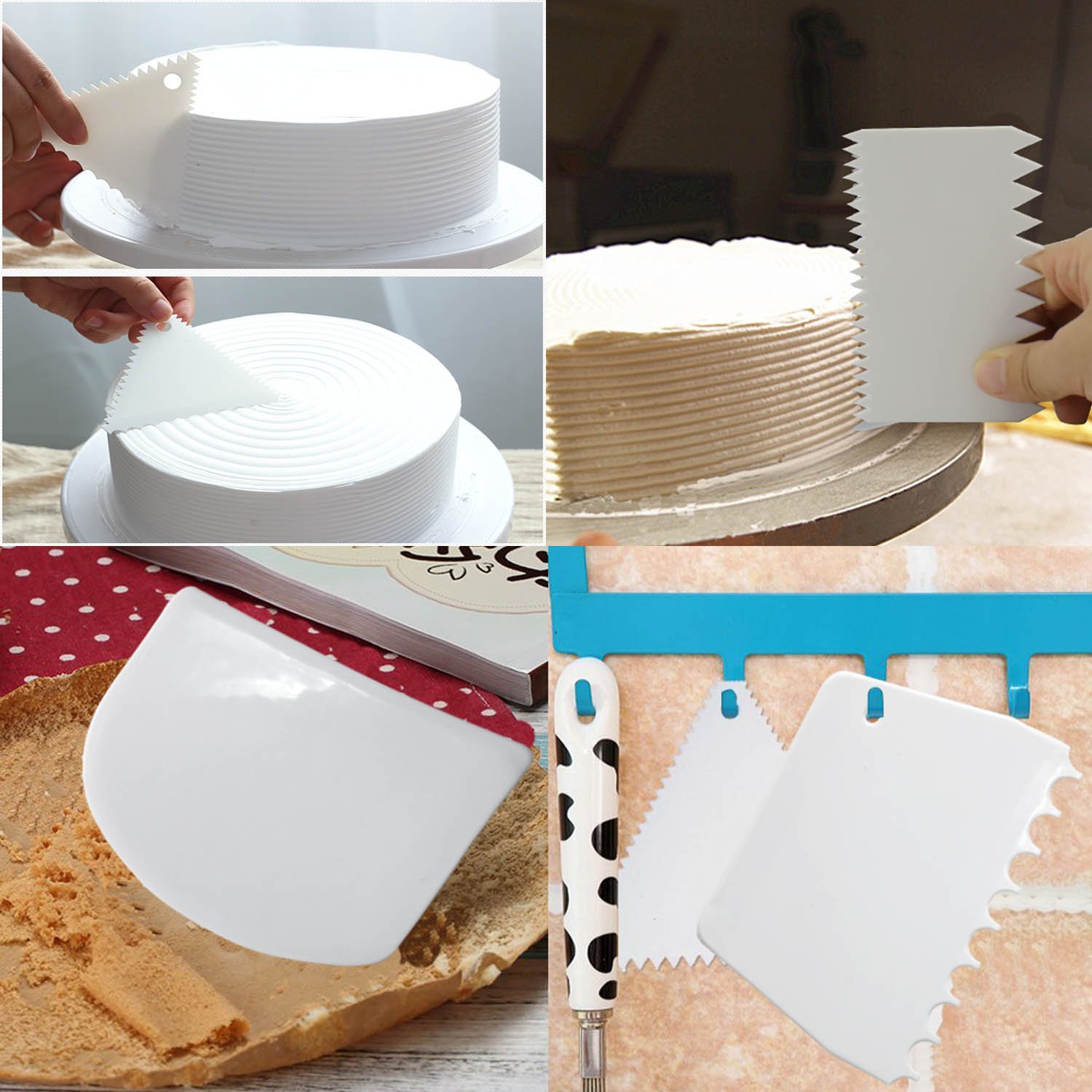 6 Pcs Cake Scraper Smoother Set Joyoldelf 2pcs Adjustable Cake Smoother