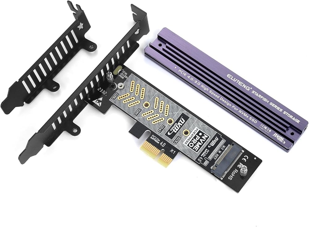 ELUTENG M.2 NVMe to PCIe 4.0 x1 Adapter with Aluminum Heatsink