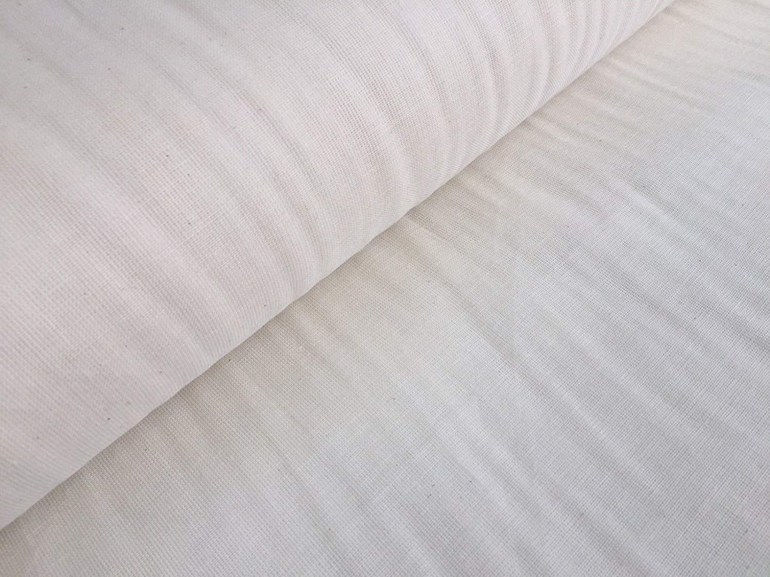 100% Cotton Muslin Fabric fine Cheese Cloth - Dressmaking Voile Curtains Kitchen - 160cm Wide - Ecru Cream Cheesecloth (1 METRE)