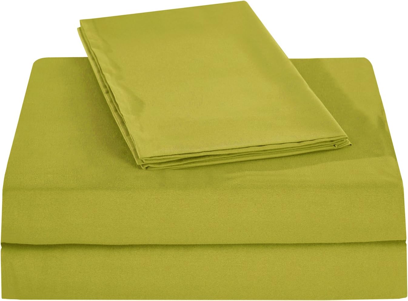 Honeymoon 1800 Brushed Microfiber Bed Sheet Set, Ultra Soft, Queen - Olive