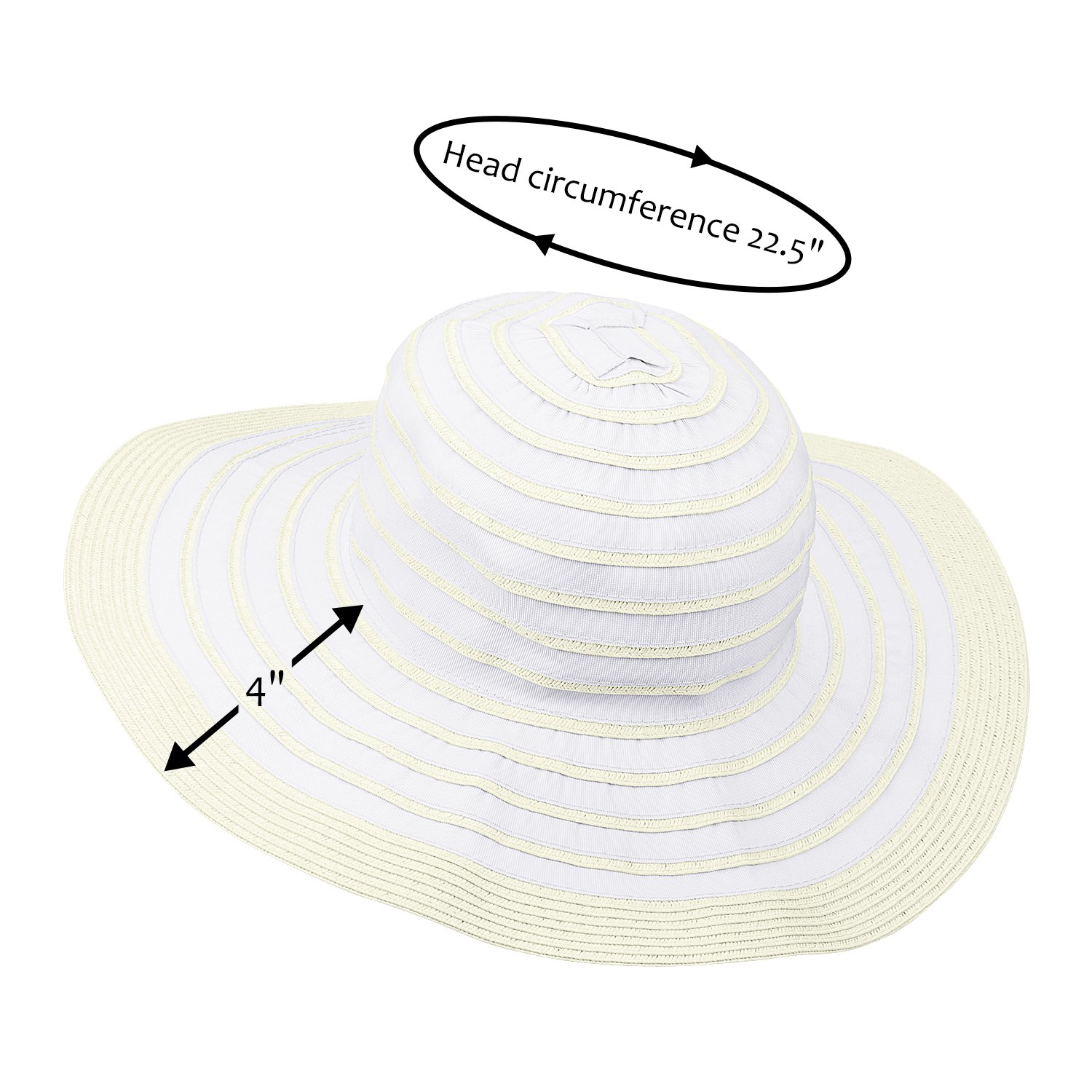 Solaris Floppy Sun Bucket Hats w/Wide Brim Straw Edge Summer UV Protection Foldable Gardening Hiking Beach Cap For Women