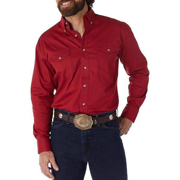 Amazon.com: ROPER Western Shirt Mens L/S Solid Snap S Rust