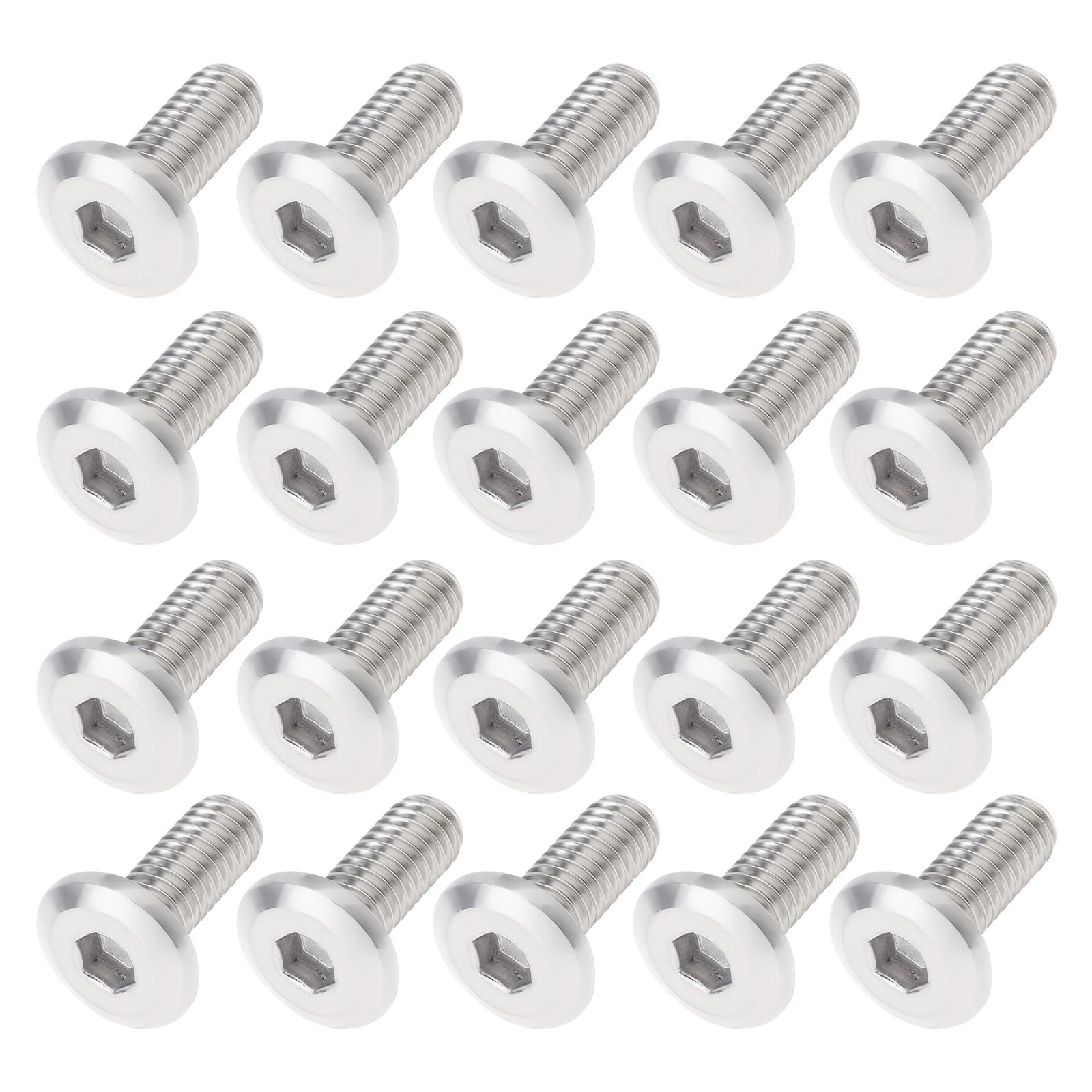 Smgda 20Pcs M6 x 15mm Flat Head Hex Socket Cap Screws Bolts, 304 Stainless Steel Furniture Connector Bolt, Allen Hex Drive, Bright Finish, Metric Fully Machine Thread (M6 x 15 mm)