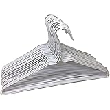 Pack of 30 Wire Hangers Steel Metal Drip Dry Coat Clothes Hangers with Plastic White Color Coating 16" (40.5Cm) Wide - 13 Gau