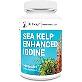 Dr. Berg Plant-Based Iodine from Icelandic Sea Kelp | Non-GMO | 90 Capsules | Seaweed Blend with Klamath Blue-Green Algae &amp; Sea Kelp | Thyroid &amp; Immune Support* | 3rd-Party Tested