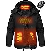 Wulcea Graphene Heated Jacket for Men Fur Lined with Large Capacity Battery Pack