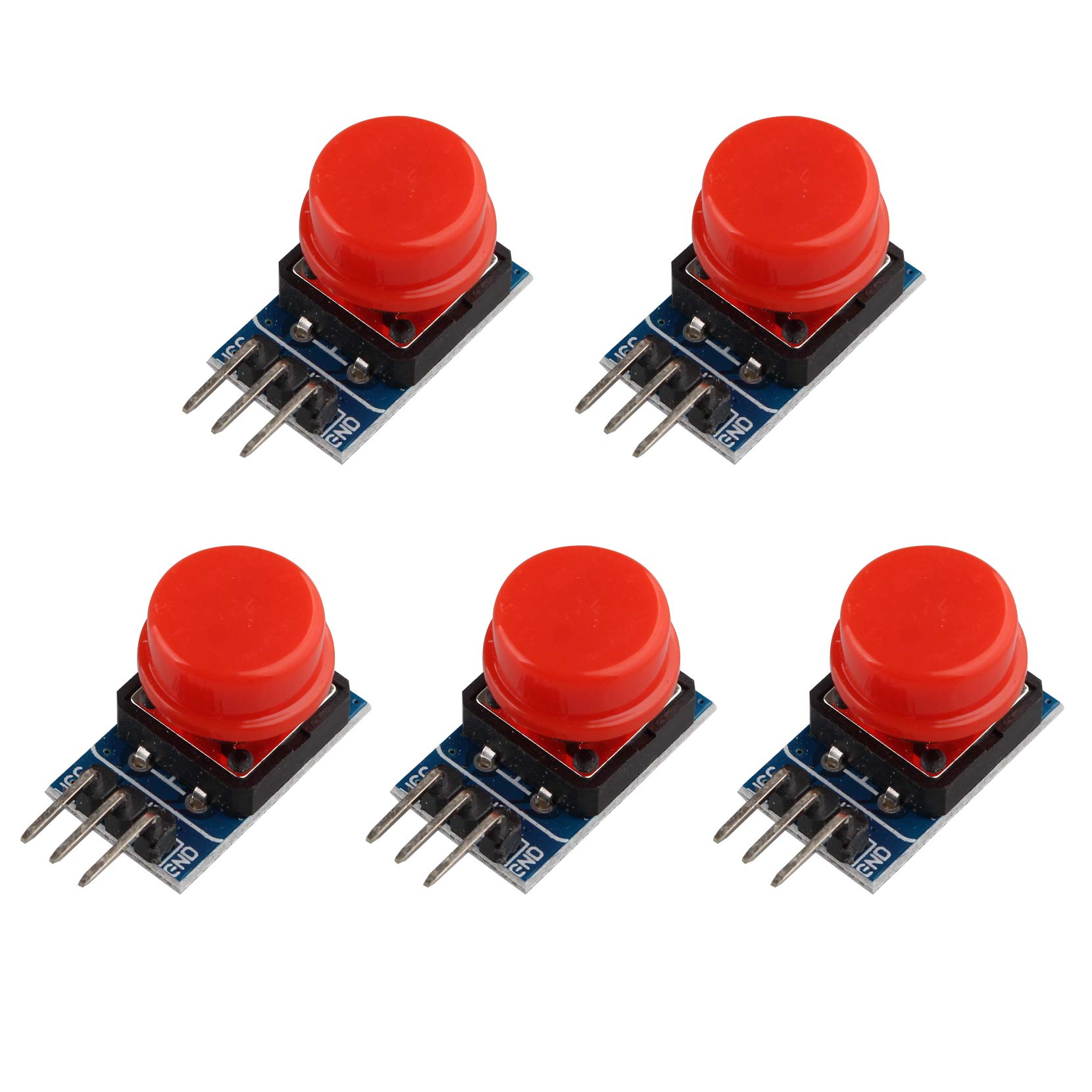 HALJIA 5Pcs Big Key Module Button Module Keyboard Electronic Block Simulate Light Touch Cap Key Module High Level Output Compatible with Arduino
