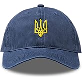 Retro Ukraine Hat Vintage Cotton Baseball Caps Navy
