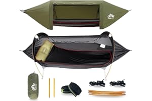 Night Cat 3 in 1 Hammock Tent with Storage Pocket for Sleeping Pad(Exclude) with Bug Net and Rainfly 1 2 Persons Backpacking 
