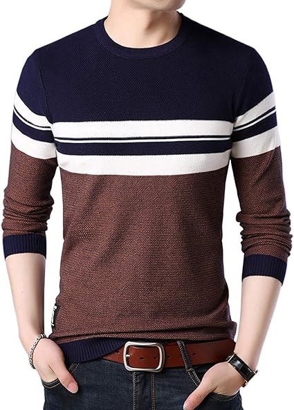 Amazon Disi セーター メンズ 薄手 丸首 カットソー 長袖 ボーダー ライトニット シンプル カジ ュアル 通気 春 秋 冬 セーター 通販