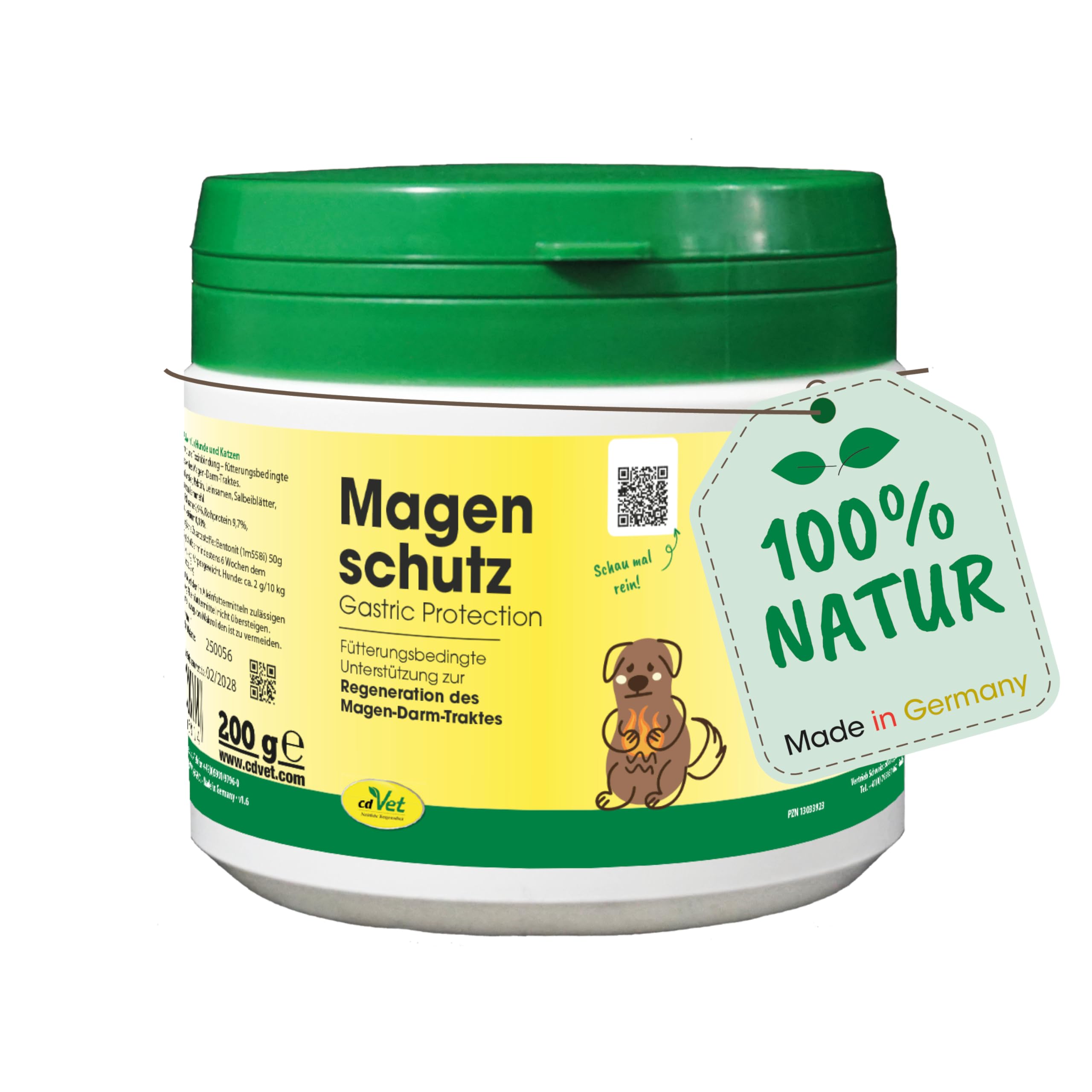 cdVet Naturprodukte Magenschutz 200 g - Dog, cat - Complementary feed - gastric acid binding - sensitive mucous membranes - regulation of acid-base balance - pollutant + toxin binding -