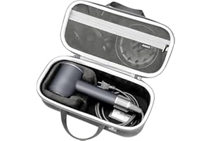 RAIACE Hard Storage Case Compatible with dyson Hair Dryer, Travel Carrying Bag. (for sale is case only). - Black+Gray (Black+Gray)