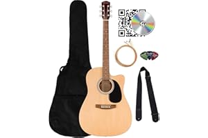 Fender FA Series Dreadnought Acoustic-Electric Guitar - Natural Bundle with Gig Bag, Strap, Strings, Picks, and Austin Bazaar Instructional DVD