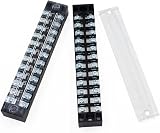 HSEAMALL 5 Sets Terminal Blocks 12 Position 600V 15A Dual Row Screw Barrier view 4