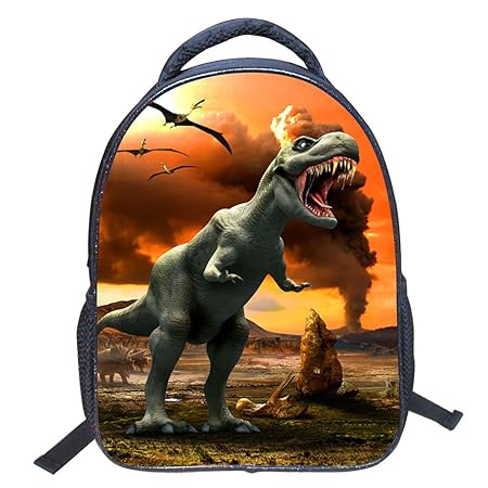 JIAN YA NA Baby Kleinkind Kinder Kind 3D Tiere Coole Dinosaurier Print Leinwand Rucksack Schul Umhängetasche Kinder Buch Tasc