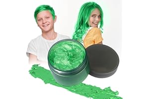 GreenTemporary Hair Color Wax for Teenagers,Crazy Hair Day Accessories, Gifts for Kids,Instant Hair Dye Color Wax for Party, 