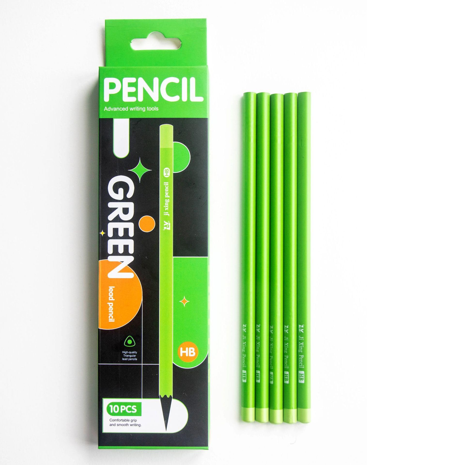 10 Pack Wood-Cased 2HB Pencils, Foldable for Beginners