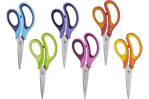 W.A. PORTMAN WA Portman 5 Inch Pointed Kids Scissors 6 Pack - Pointed Scissors for Kids - Small Scissors for School Kids - Scissors Kids Safety Scissors Bulk - Bulk School Supplies - School Scissors