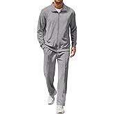 COOFANDY Men's Casual Sweatsuit 2 Piece Athletic Full Zip Tracksuit Jacquard Jogging Set Fashion Jackets And Pants Outfit