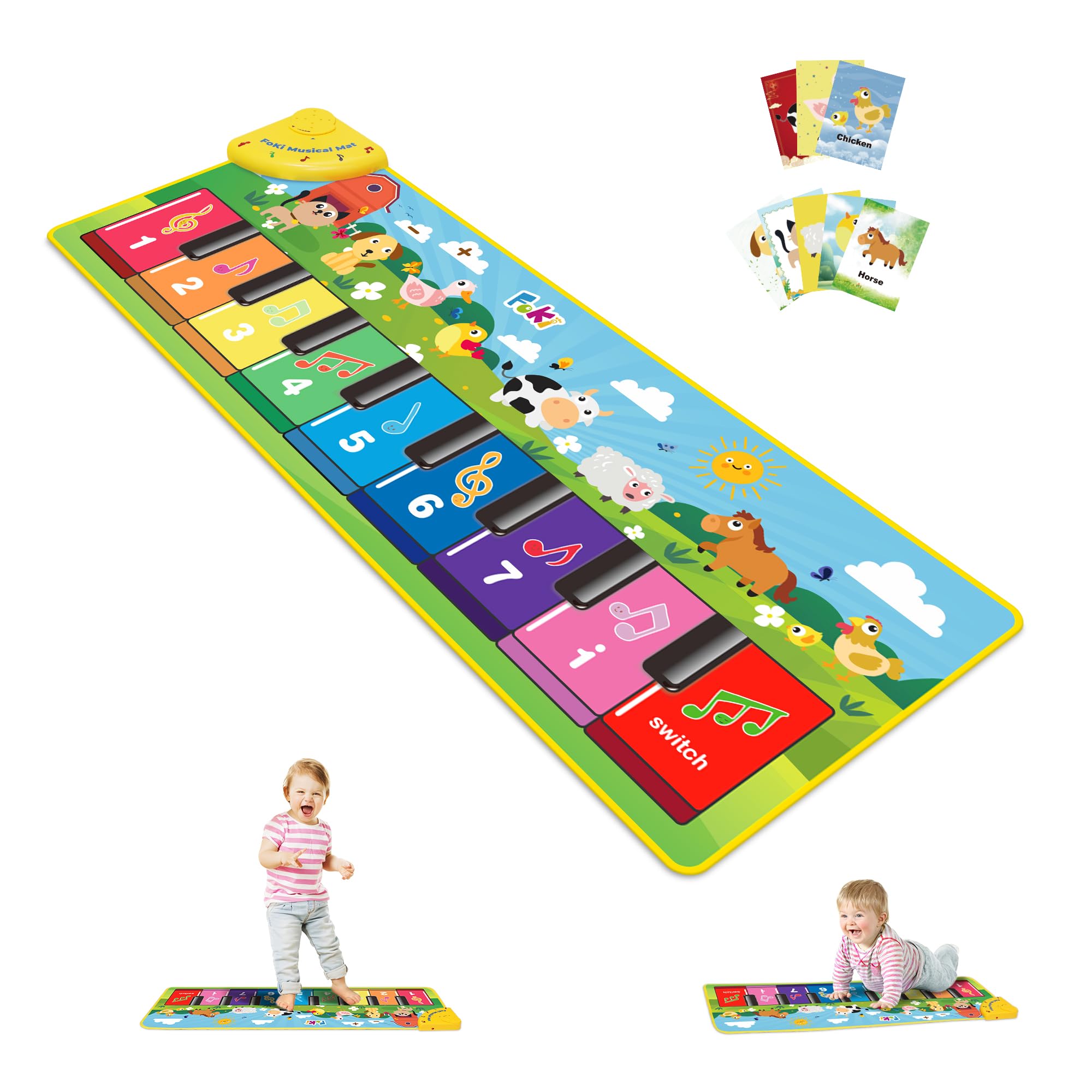 FOKI Floor Piano Mat, Baby & Toddler Toys for 1-3 Year Old Boys & Girls