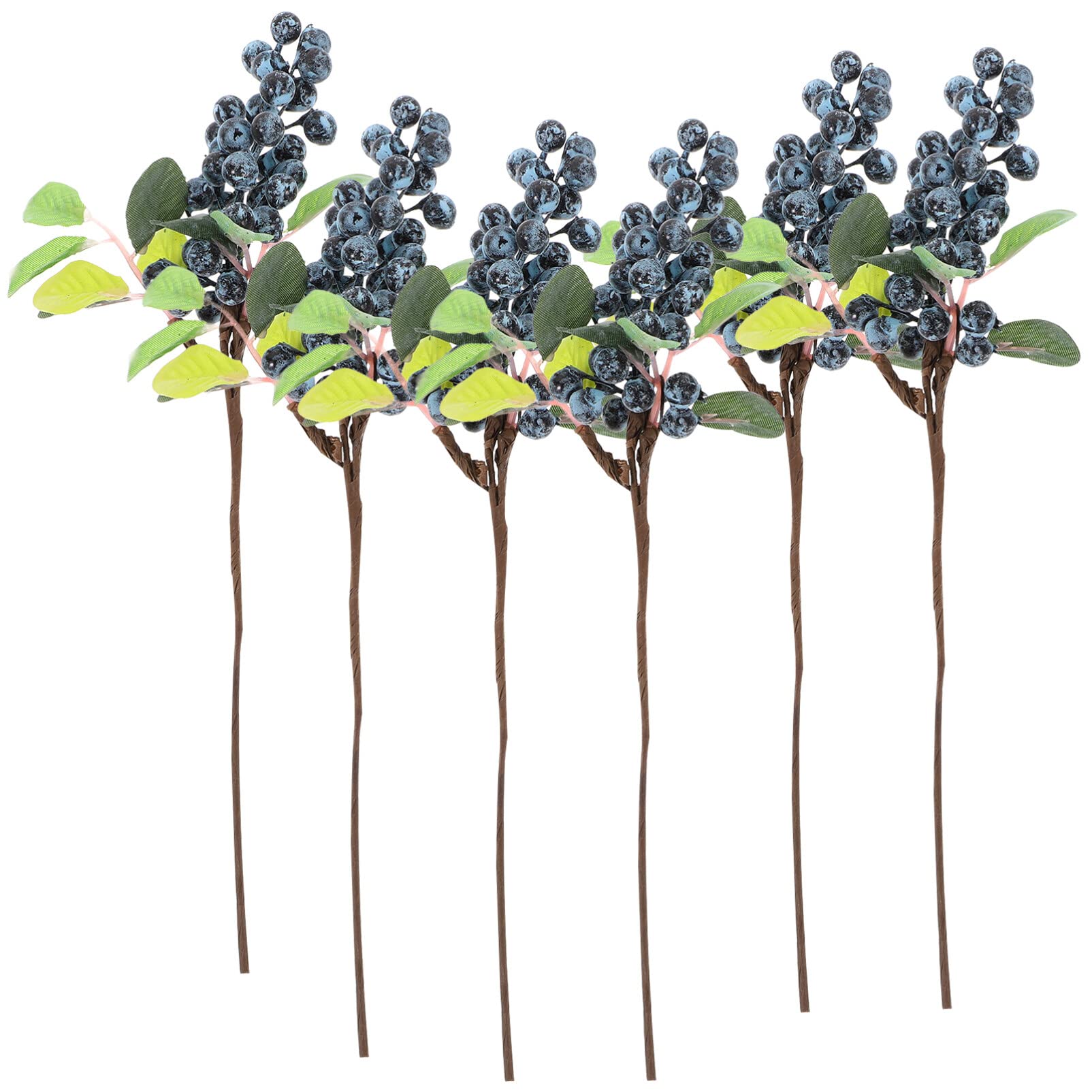Amosfun 5pcs Blue Artificial Delicate Berries, Christmas Artificial Blue Berries Stems, Blue Berries Bouquet for Christmas Tree Xmas Wreath Crafts Winter Home Decoration