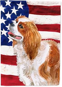 Caroline's Treasures BB9663GF Cavalier Spaniel Patriotic Flag Garden Size, Small, Multicolor