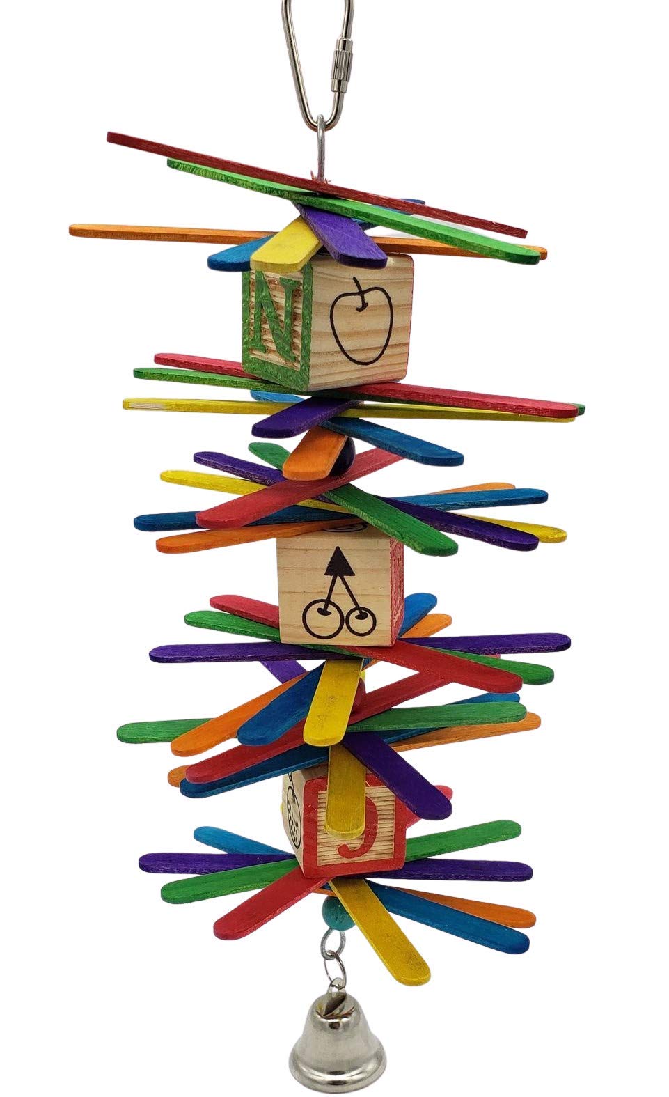 Buy Tropical Chickens Chewing Stick with Wood Block Toy Multicolored
