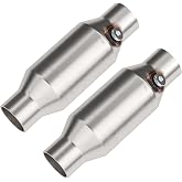 ASOPARTS 3" Universal Catalytic Converter, 3" Inch Inlet/Outlet Cat Converter with O2 Port (2 Pcs)