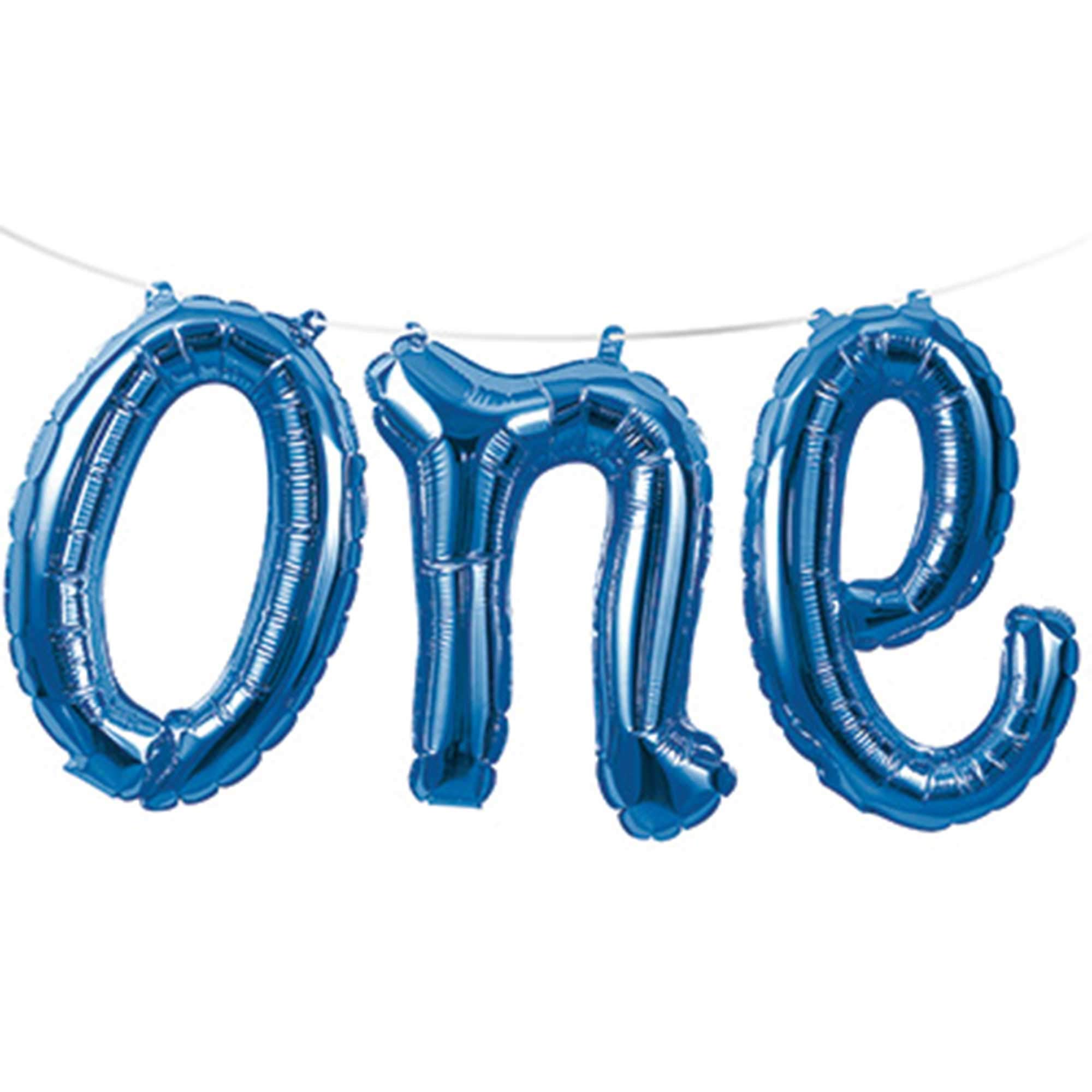 Creative Party PC324818 Blue "One" Balloon Banner - 1 Pc