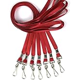 Hontmy Lanyard 50 Pieces Flat Bulk Lanyards for ID Badges Neck Straps Cruise Lanyard Swivel J-hook Clips Badge Lanyards