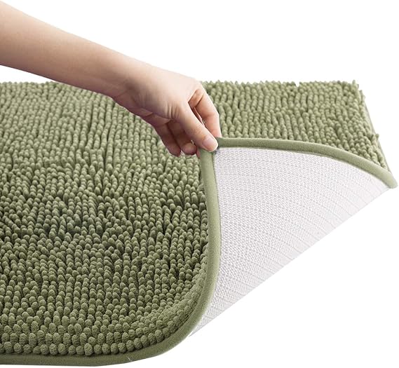 ITSOFT NonSlip Shaggy Chenille Bath Mat Soft Microfibers Bathroom Rug