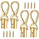 Cord End Caps, 4 Pcs 0.55" Gold Cord End Caps for Jewelry Making Cord End Cap Beads with Lobster Clasp Cord Findings for Necklace Chokers Bracelets Tassel Bag Strap DIY