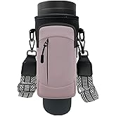 XOUTDOOR Water Bottle Holder with Wide Strap for Cup 40 oz Tumbler with Handle, Water Bottle Crossbody Carrier Bag with Dual Phone Pocket for Cup Accessories