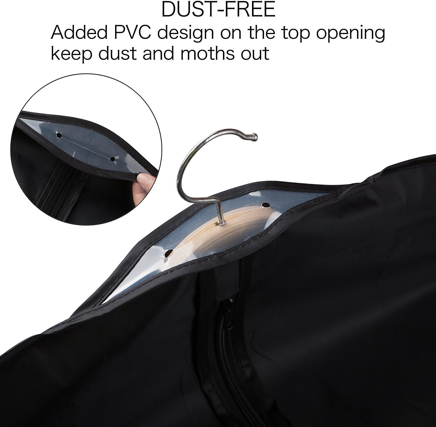 Univivi Garment Bag Suit Bag for Storage and Travel 60 inches, Anti-Moth Protector, Lightweight Study Full Zipper Washable Suit Cover for Dresses, Suits, Coats, Set of 3: Home & Kitchen