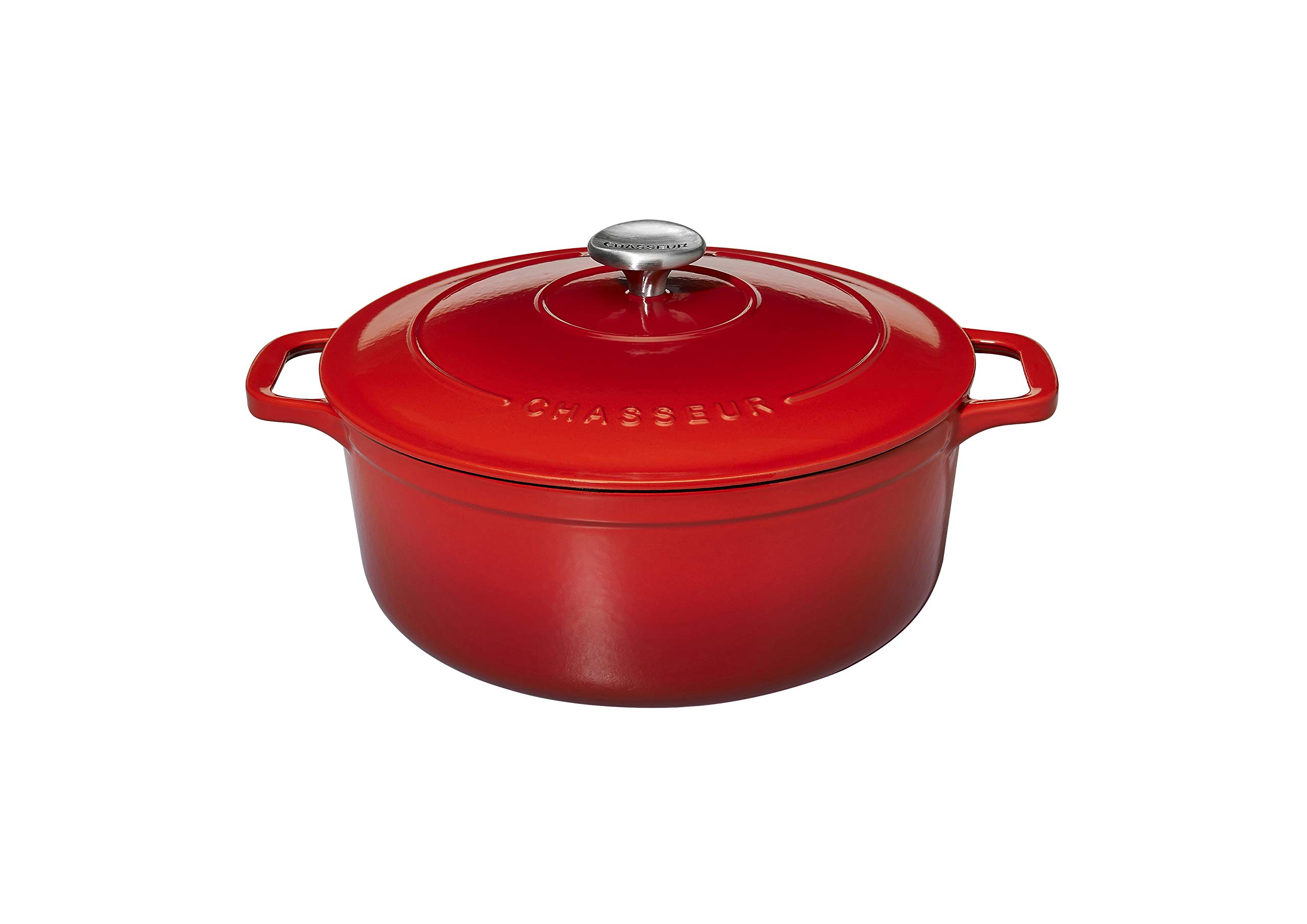 Chasseur 11832458 Round Casserole, Chilli Red, 24 cm, 3.8 Litre