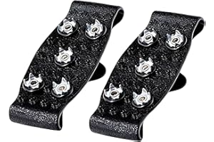 Ice Cleats for Shoes and Boots,2 Pieces Anti-Slip Adjustable Snow Shoe Grips,Winter Boots Ice Grippers - for Men Women Outdoo