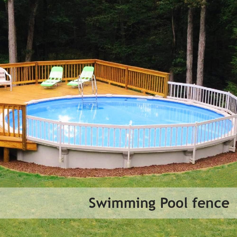 Amazon Com Sunnyroyal 24 X 60 Above Ground Swimming Pool Deck Fence Panel Screen Level Top Guard Above Swimming Pool Safety Fencing Products White 3 Pieces Section B Garden Outdoor