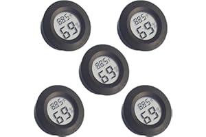 Newlight66 Hygrometer Thermometer （°F） Digital LCD Monitor Indoor Outdoor Humidity Meter Gauge with ON/Off for Greenhouse Guitar Babyroom （5Pack）