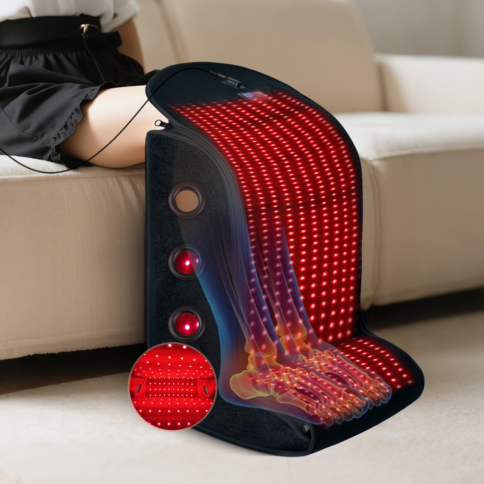 Photo 1 of Red Light Therapy Feet Legs,2025 Upgraded 4 Modes for Legs Ankle,Infrared Light Therapy Consisting of 420 Dual Wavelength LED,Adjustable Power and Time Controller,13 * 11 * 18IN