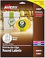 Avery 2" Glossy White Round Labels, Sure Feed, Full Bleed --Print to the Edge, 120 Thank You Labels (22807) (packaging may vary)