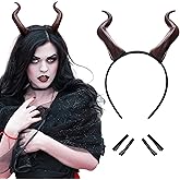 MOSTORY Devil Horns Headband for Adult - Demon Horns Headband for Halloween Cosplay Outfit Renaissance Photo Shoot Props