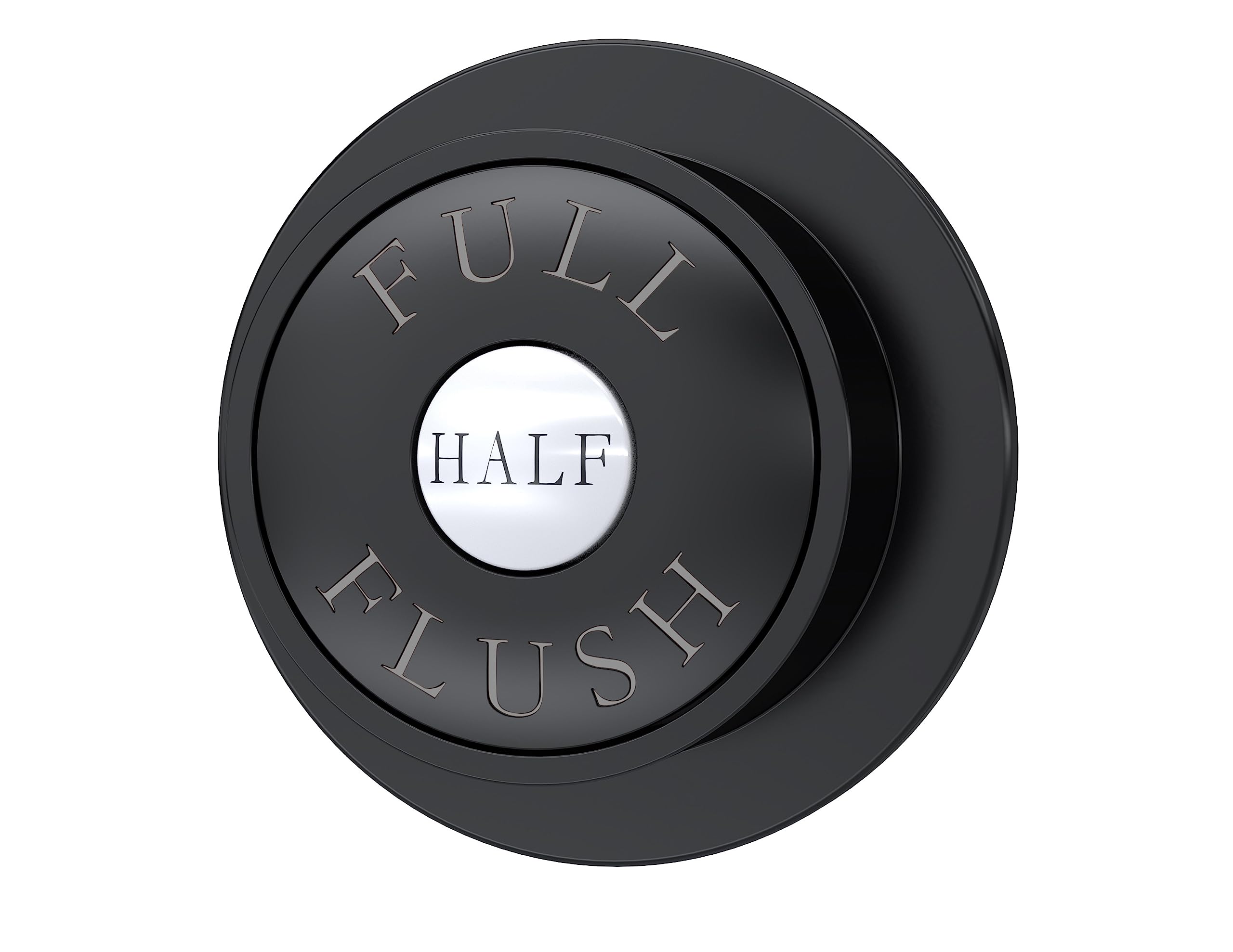 nuie TDPB02 Traditional Bathroom Dual Flush Round Push Button for Use with Concealed Cistern (Cistern Not Included), 70mm, Matt Black
