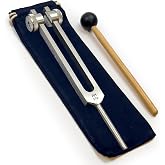 174 Hz Solfeggio Weighted Tuning Fork with Carry Bag &amp; Striker, Silver | Sound Healing Instruments for Energy Healing &amp; Biofield Therapy - Chakra Alignment &amp; Vibration Tools