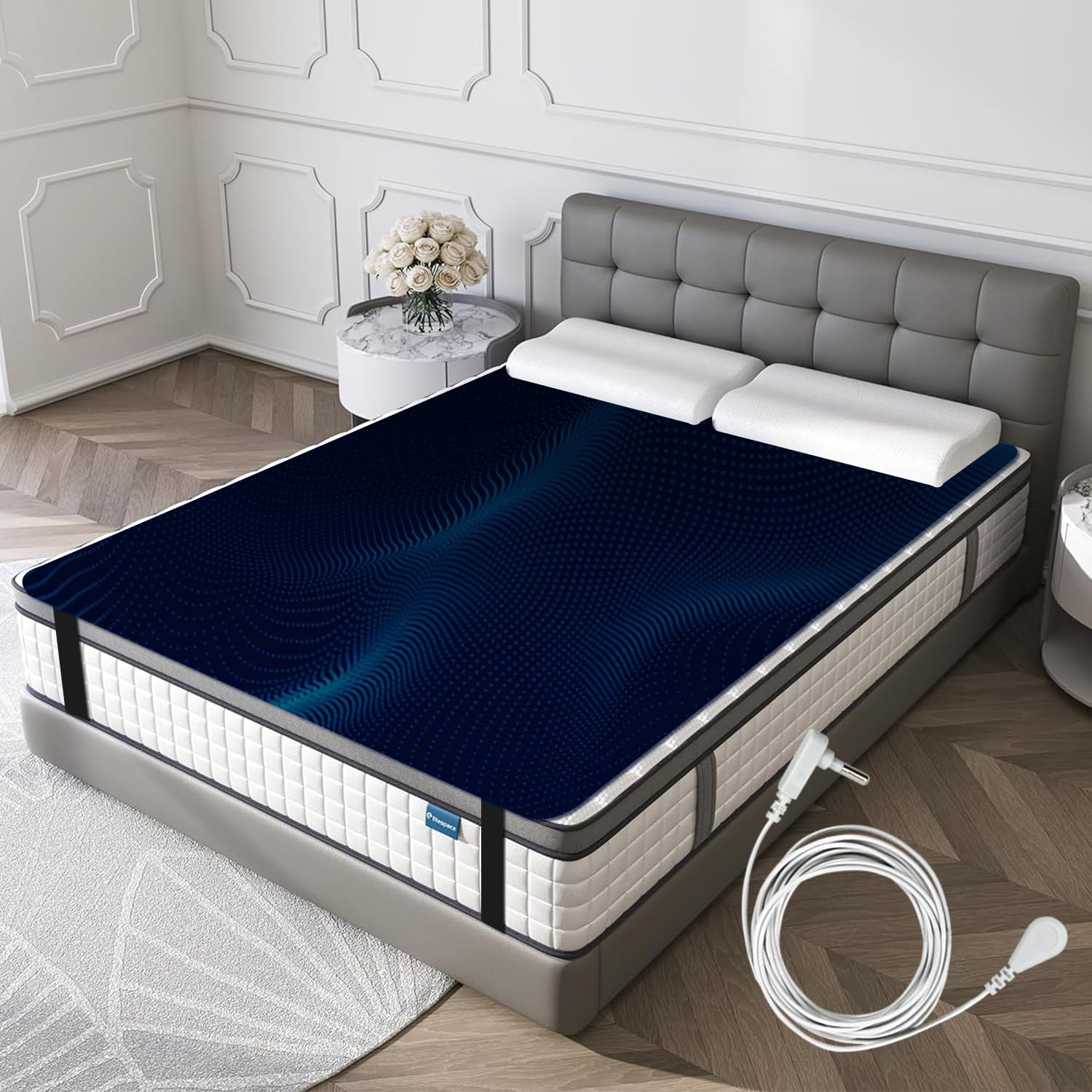 Grounding Mat For Bed - Carbon Leatherette Earthing Pad 27" X 78" With 15ft Cord For Better Sleep & Relaxation 5 thumbnail image